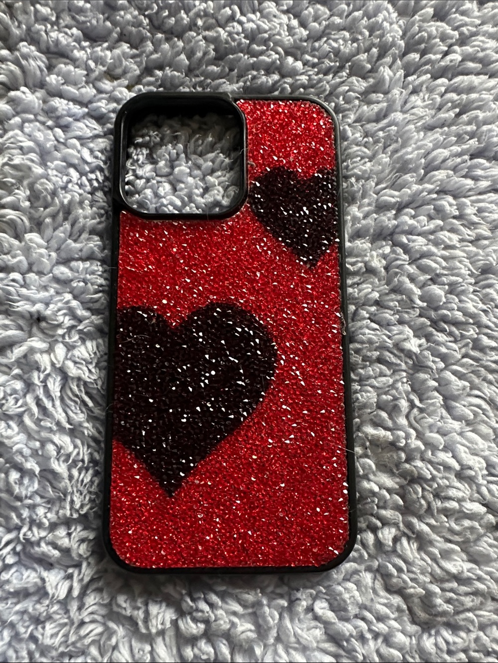 Glitter Heart Red Phone Case - Stylish Protective Cover